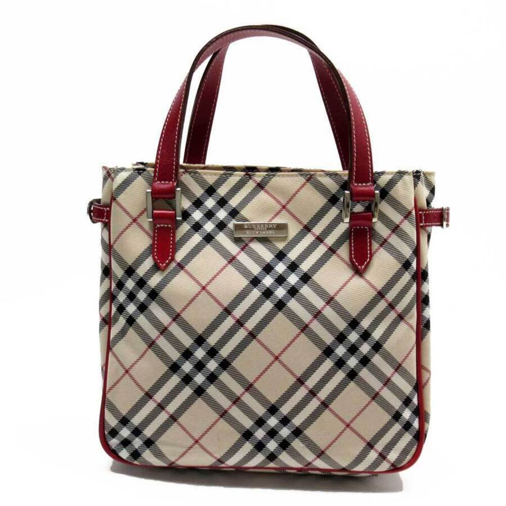 Burberry Blue Label Nova Check Handbag Beige Tan Canvas Leather classic favorite